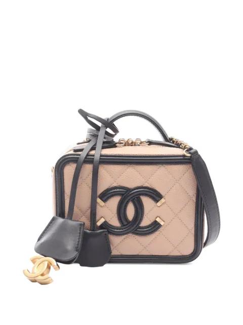 2018-2019 Small Caviar CC Filigree Vanity Case satchel by CHANEL 