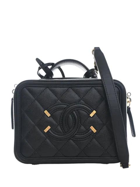 2018-2019 Small Caviar CC Filigree Vanity Case satchel by CHANEL 