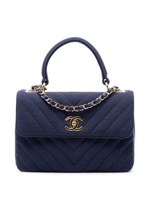2018-2019 Small Chevron Jersey Trendy CC Top Handle Flap satchel by CHANEL 