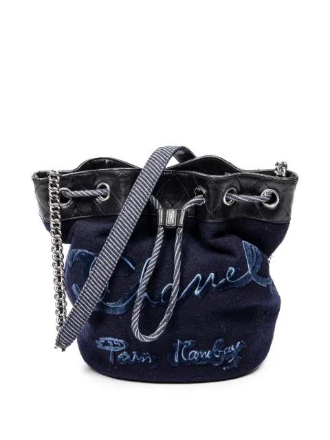 2018-2019 embroidered chain bucket bag by CHANEL 