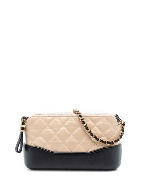 2018 Bicolor Aged Calfskin Gabrielle Double Zip Clutch with Chain crossbody bag by CHANEL 