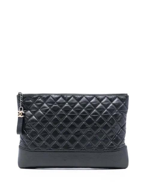 2018 Large Aged Calfskin Gabrielle O Case clutch bag by CHANEL 