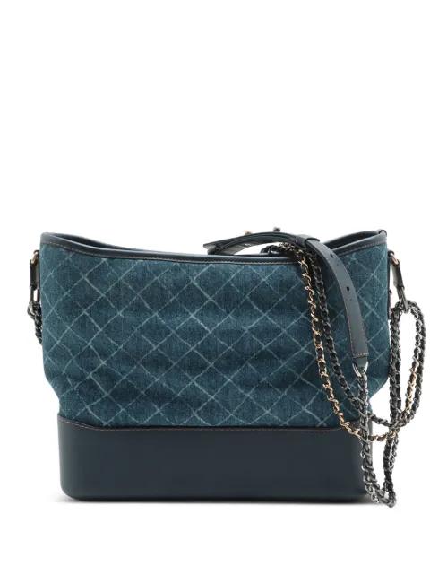 2018 Large Printed Denim and Calfskin Gabrielle Hobo crossbody bag by CHANEL 2018 Large Printed Denim and Calfskin Gabrielle Hobo crossbody bag by CHANEL