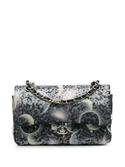 2018 Medium Classic Canvas Sequin Moon Double Flap shoulder bag by CHANEL 2018 Medium Classic Canvas Sequin Moon Double Flap shoulder bag by CHANEL