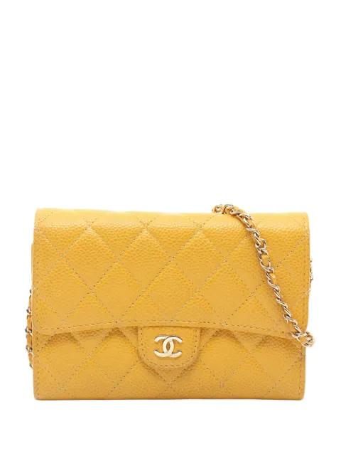 2018 Mini CC Quilted Caviar Wallet on Chain crossbody bag by CHANEL 