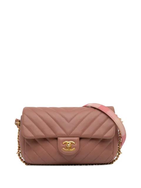 2018 Mini Rectangular Chevron Lambskin Chain Around Flap crossbody bag by CHANEL 