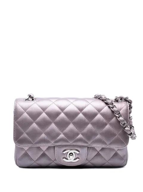2018 Mini Rectangular Classic Iridescent Calfskin Single Flap crossbody bag by CHANEL 