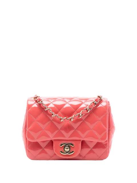 2018 Mini Square Classic Patent Single Flap crossbody bag by CHANEL 