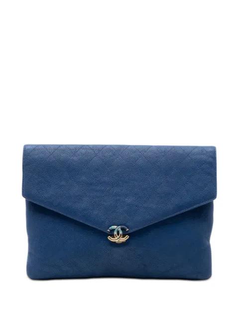 2018 Paris Cuba Quilted Caviar Thread Around Envelope clutch bag by CHANEL 