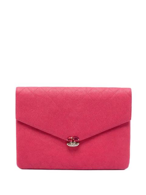 2018 Paris Cuba Quilted Caviar Thread Around Envelope clutch bag by CHANEL 