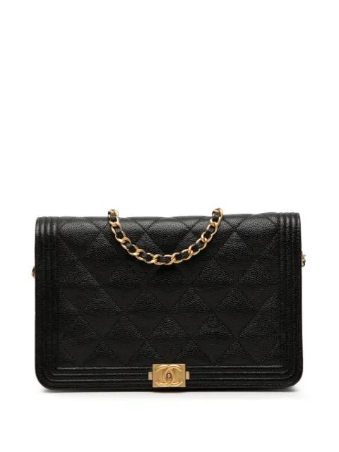 2018 Quilted Caviar Boy Wallet on Chain crossbody bag by CHANEL 