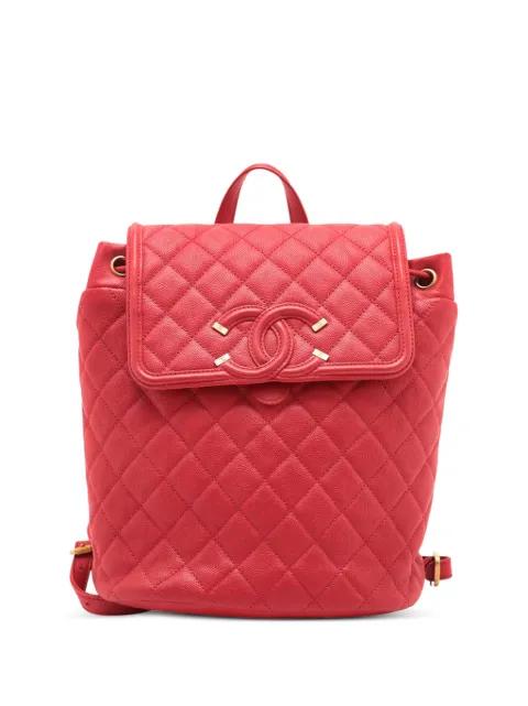 2018 Quilted Caviar CC Filigree backpack by CHANEL 