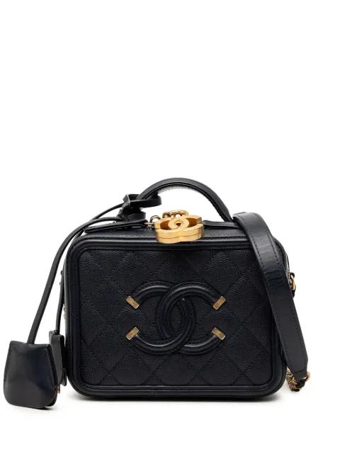 2018 Small Caviar CC Filigree Vanity Case satchel by CHANEL 