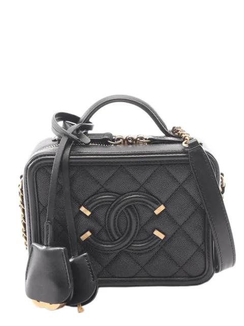 2018 Small Caviar CC Filigree Vanity Case satchel by CHANEL 