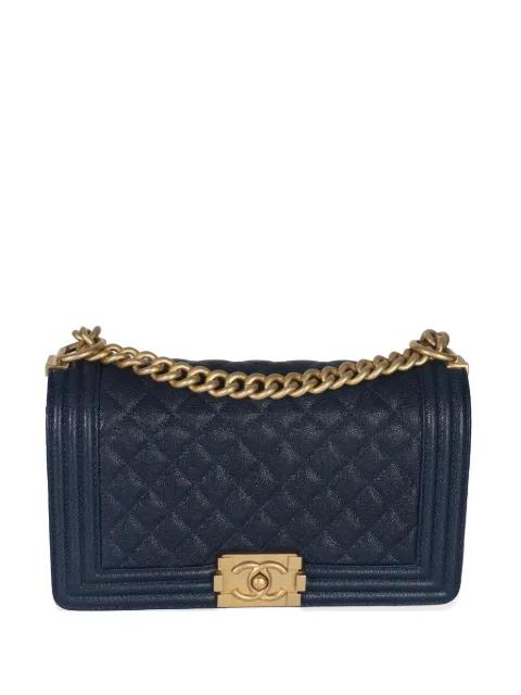 2018 medium Boy quilted chain-strap leather bag by CHANEL 