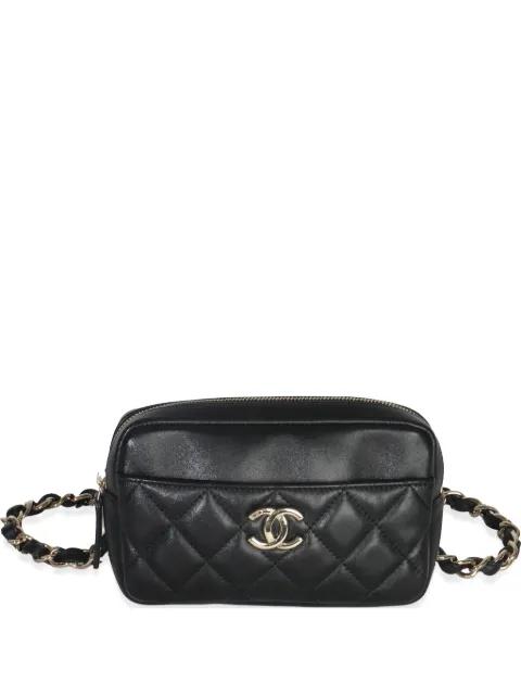 2019 Black Quilted Lambskin Front Pocket Belt bag by CHANEL 