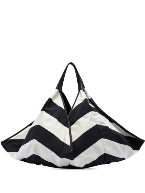 2019 CC Canvas Stripe tote bag by CHANEL 