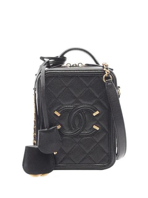 2019 Caviar CC Filigree Vertical Vanity Case satchel by CHANEL 