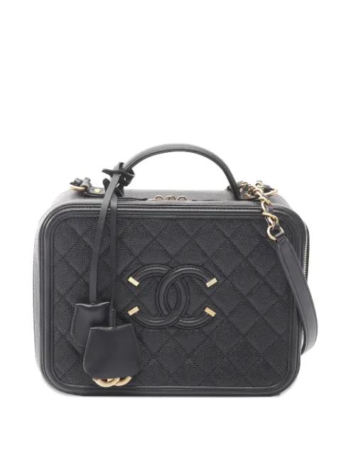 2019 Large Caviar CC Filigree Vanity Case satchel by CHANEL 