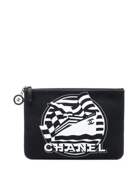 2019 Medium Canvas La Pausa Zip O Case clutch bag by CHANEL 