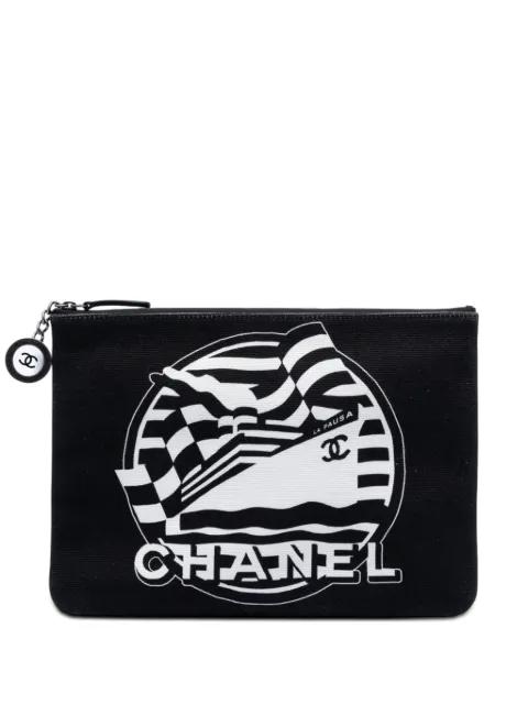 2019 Medium Canvas La Pausa Zip O Case clutch bag by CHANEL 