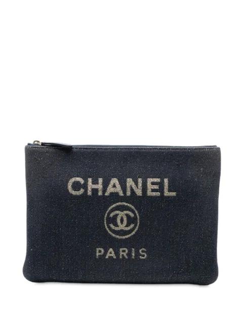2019 Medium Denim Deauville O Case clutch bag by CHANEL 
