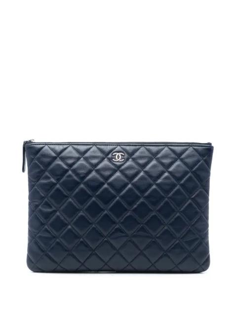 2019 Medium Quilted Lambskin O Case clutch bag by CHANEL 