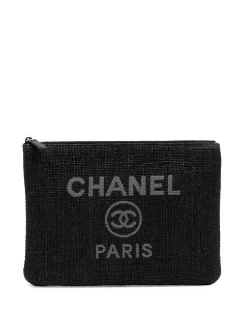 2019 Medium Straw Deauville O Case clutch bag by CHANEL 