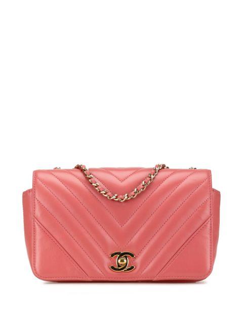 2019 Mini Chevron Calfskin Statement Flap crossbody bag by CHANEL 
