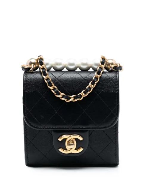 2019 Mini Goatskin Chic Pearls Clutch On Chain crossbody bag by CHANEL 