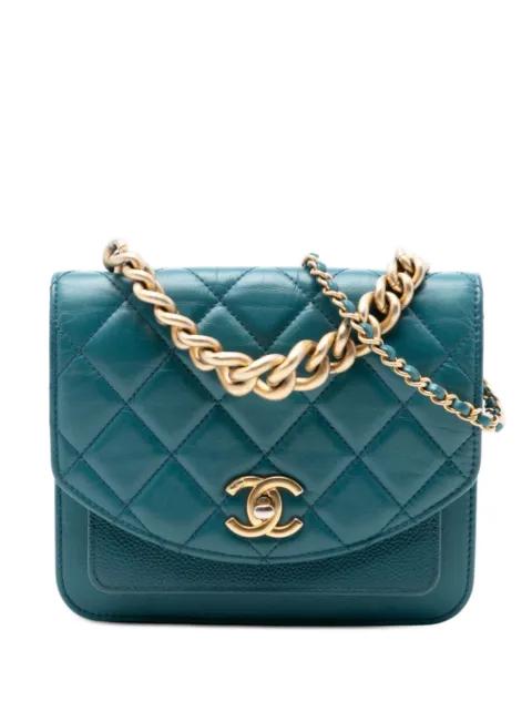 2019 Mini Quilted Calfskin and Caviar Chain Handle Flap satchel by CHANEL 