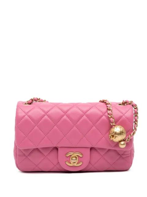2019 Mini Rectangular Classic Lambskin Pearl Crush Single Flap crossbody bag by CHANEL 