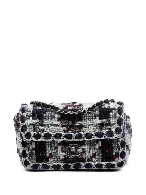 2019 Mini Rectangular Quilted Tweed Single Flap crossbody bag by CHANEL 