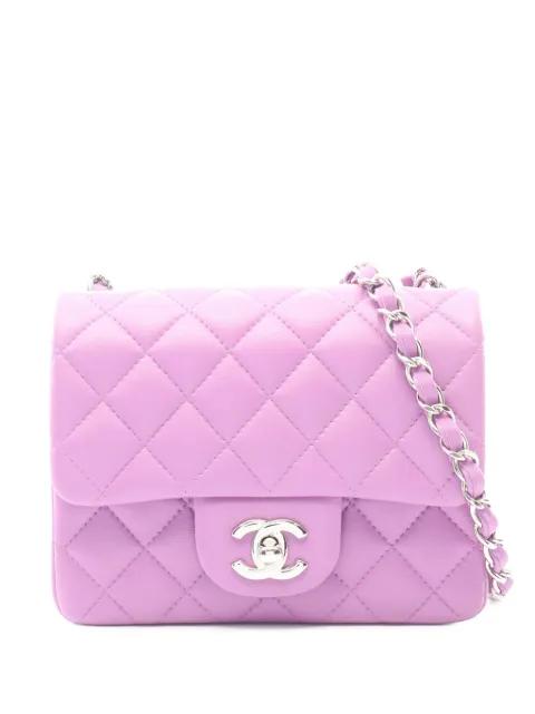 2019 Mini Square Classic Lambskin Single Flap crossbody bag by CHANEL 