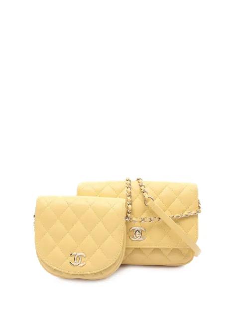 2019 Quilted Lambskin Side Packs Flap crossbody bag by CHANEL 