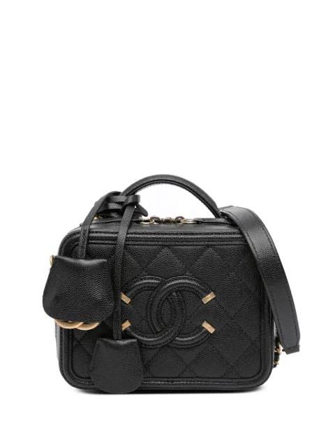 2019 Small Caviar Filigree Vanity Case satchel by CHANEL 