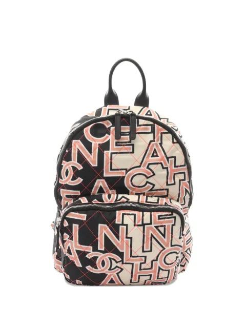 2019 logo-pattern quilted backpack by CHANEL 