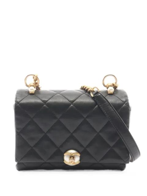2019 matelassé pearl-detail mini shoulder bag by CHANEL 