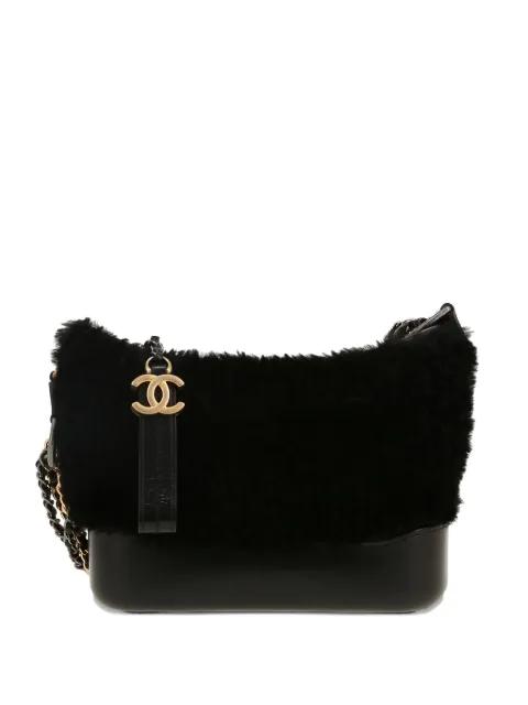 2019 small Gabrielle fur-trim shoulder bag by CHANEL 