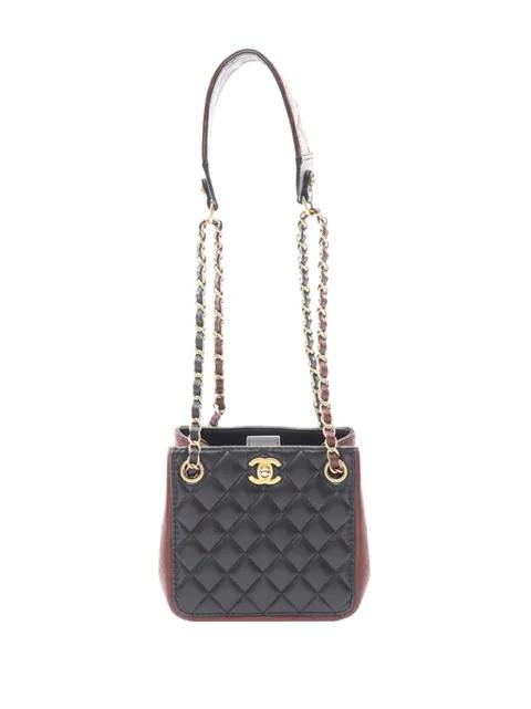 2020 CC Quilted Lambskin Drawstring bucket bag by CHANEL 