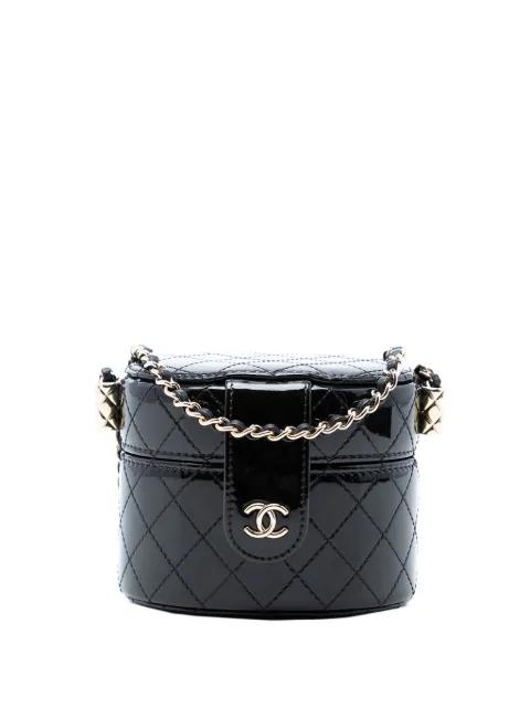 2020 CC Quilted Patent Vanity Case with Chain crossbody bag by CHANEL 