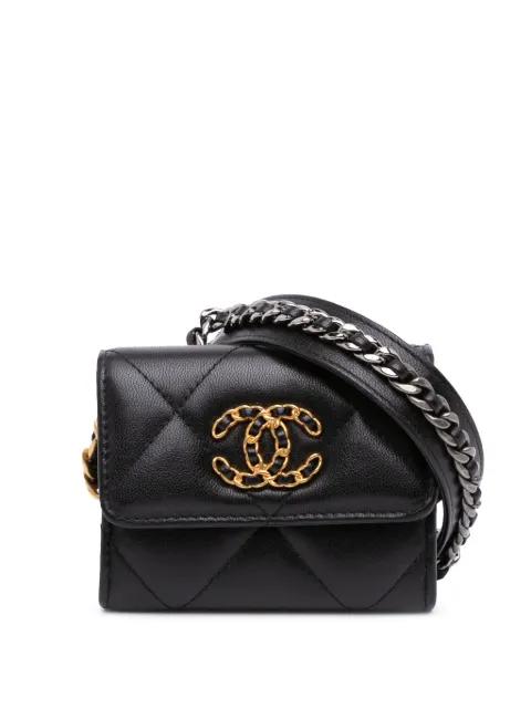 2020 Lambskin 19 Flap Coin Purse With Chain crossbody bag by CHANEL 