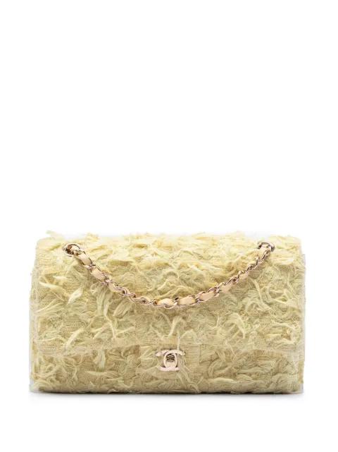 2020 Medium Classic Fringed Tweed Double Flap shoulder bag by CHANEL 