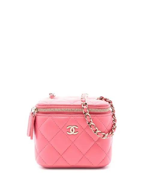 2020 Mini Quilted Lambskin Top Handle Vanity Case With Chain crossbody bag by CHANEL 2020 Mini Quilted Lambskin Top Handle Vanity Case With Chain crossbody bag by CHANEL