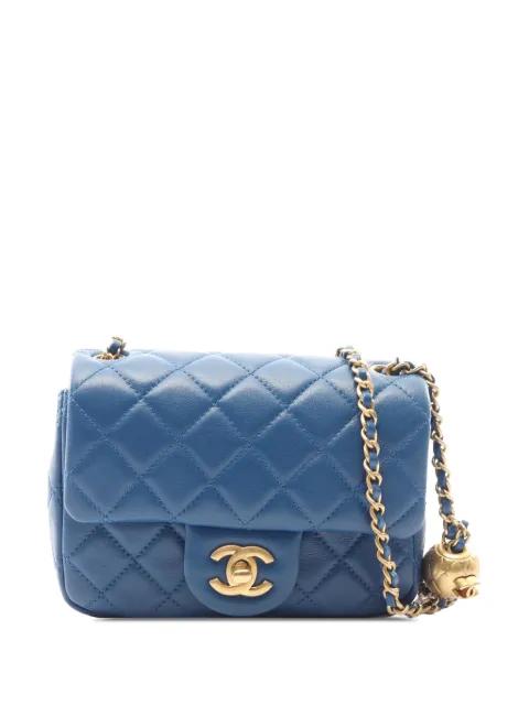 2020 Mini Square Classic Lambskin Pearl Crush Single Flap crossbody bag by CHANEL 