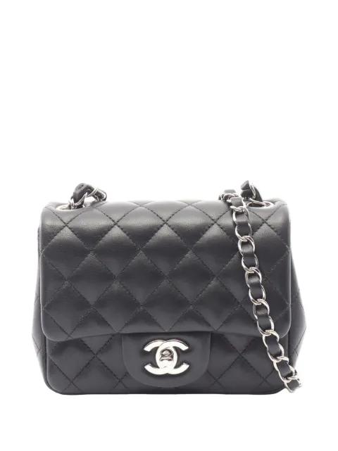 2020 Mini Square Classic Lambskin Single Flap crossbody bag by CHANEL 