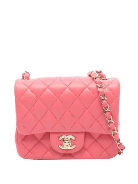 2020 Mini Square Classic Lambskin Single Flap crossbody bag by CHANEL 