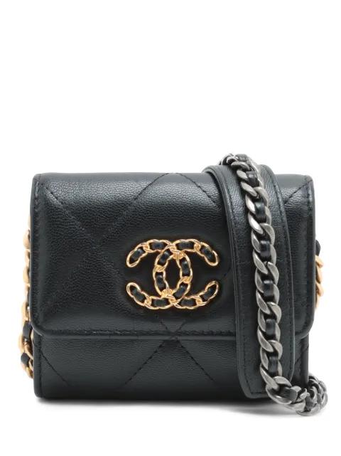 2020 Quilted Lambskin 19 Flap Coin Purse With Chain crossbody bag by CHANEL 