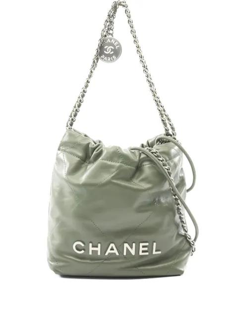 2020s mini Chanel 22 quilted leather bucket bag by CHANEL 