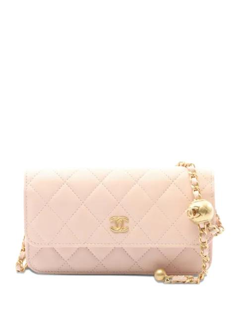 2021-2025 CC Lambskin Pearl Crush Wallet on Chain crossbody bag by CHANEL 